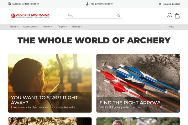 Startseite von archery-shop.co.uk