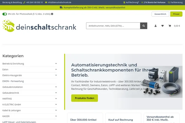 Startseite von deinschaltschrank.de