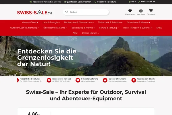 Startseite von swiss-sale.ch