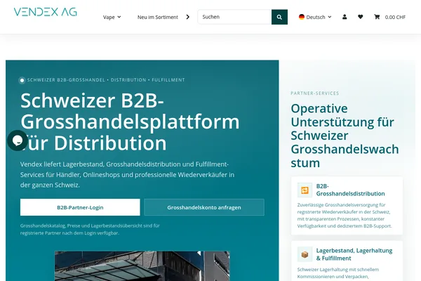 Startseite von vendex.ch
