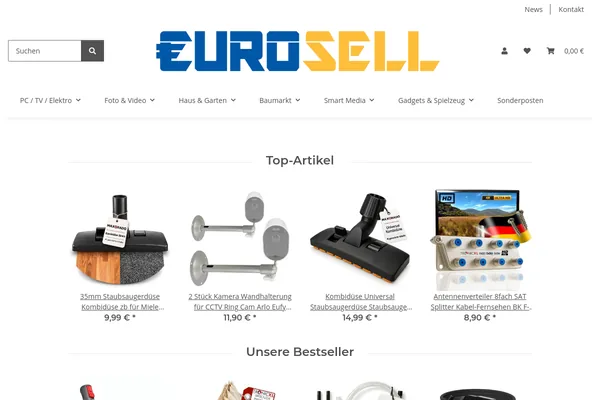 Home page of www.eurosellonline.de