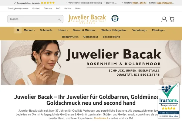 Startseite von www.juwelier-bacak.de
