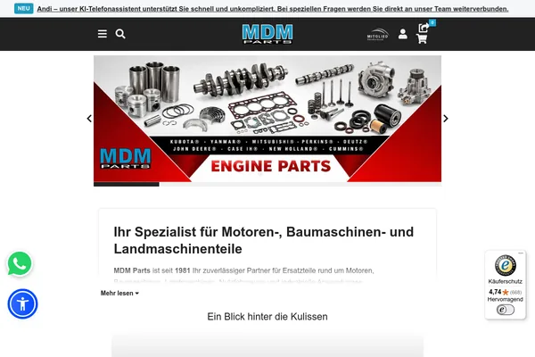Startseite von www.mdm-parts.com