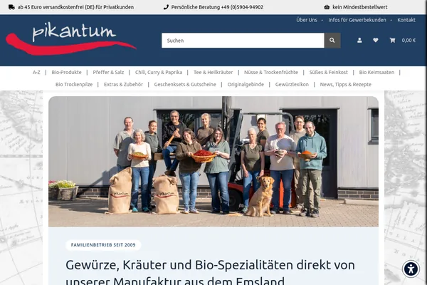 Startseite von www.pikantum.de