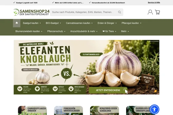 Startseite von www.samenshop24.de