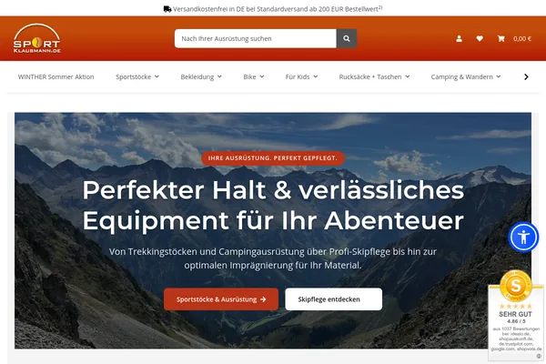 Startseite von www.sport-klausmann.de