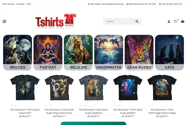 Startseite von www.tshirts-24.de